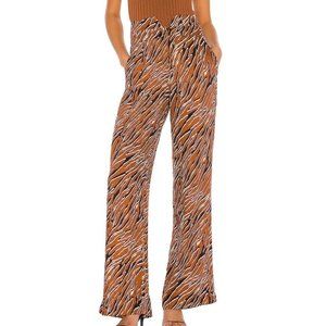 REVOLVE Sun Becomes Her Rosewood Safarri Print Palazzo Wide Flare Pants Sz 8